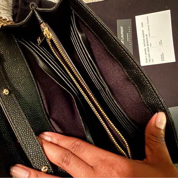 Saint Laurent Black Chevron Crossbody Bag - Picture 12 of 13